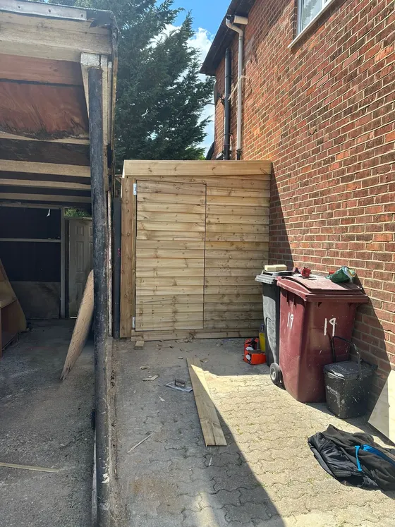 Timber store built into a side passage