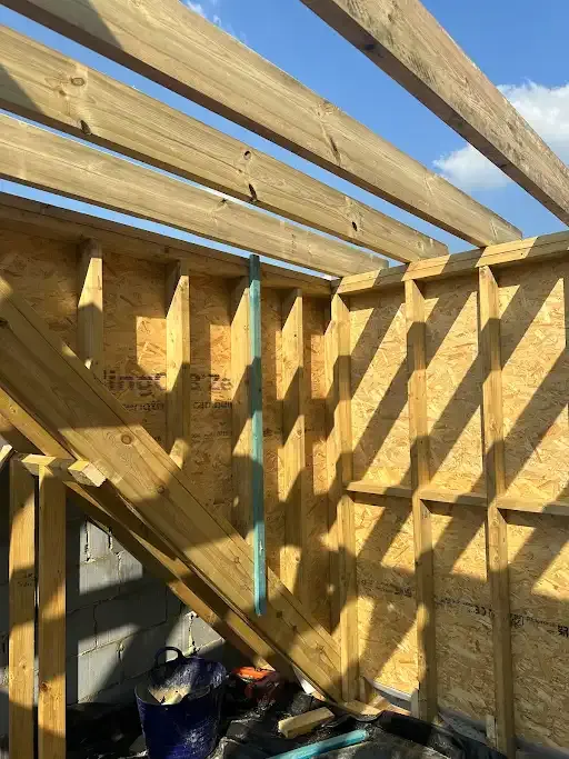Cut roof rafters and purlins