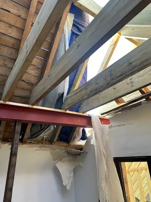 Steel and new rafters in a loft