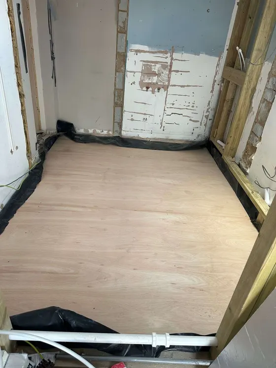 New sub-floor laid ready for flooring