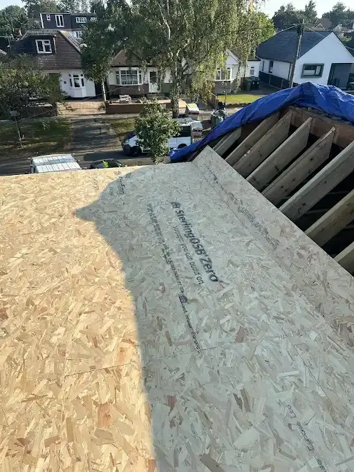 OSB roof deck boarded out