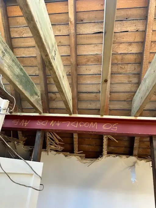 Steel beam and new joists in a loft